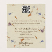 Carte de visite plié style papier de fleurs pressé (Extérieur déplié)