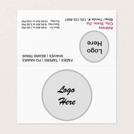 Carte de visite pliée (Extérieur déplié)