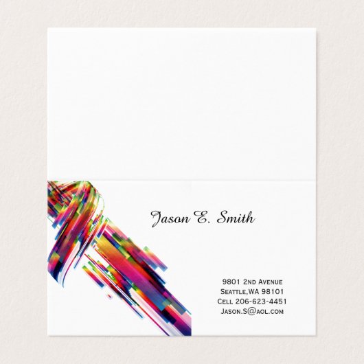 Carte de visite pliée (Extérieur déplié)