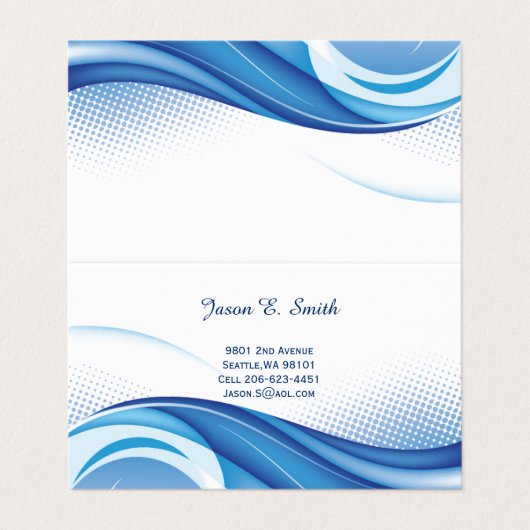 Carte de visite pliée (Extérieur déplié)