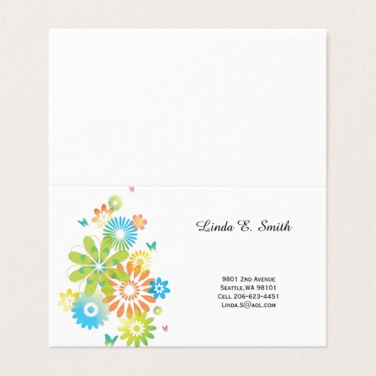 Carte de visite pliée (Extérieur déplié)