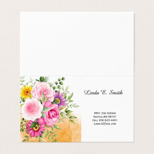 Carte de visite pliée (Extérieur déplié)