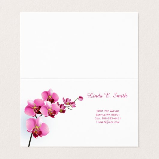 Carte de visite pliée (Extérieur déplié)