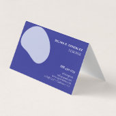 Carte de visite pliée avec design bleu cool-neutre (Dos)