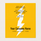 Carte de visite pliée avec logo éclair (Extérieur déplié)