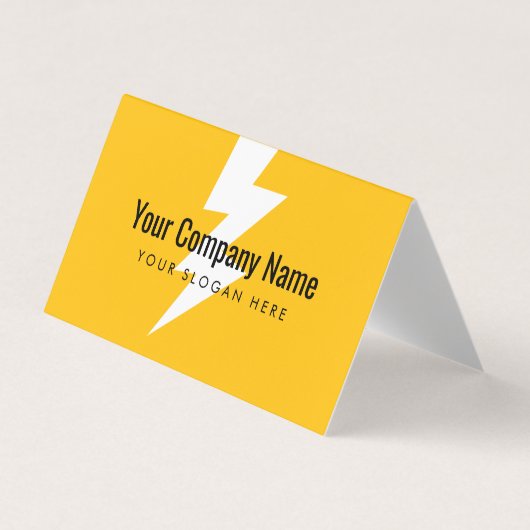 Carte de visite pliée avec logo éclair (Devant)