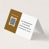 Carte de visite pliée avec QR code pour café (Dos)