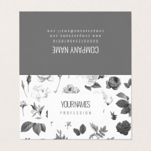 Carte de visite pliée: "FLEURS VINTAGES"