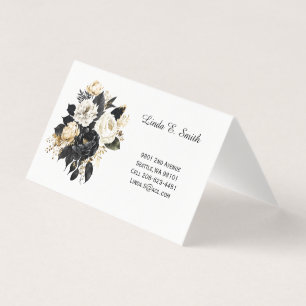 Carte de visite pliée florale