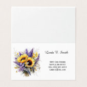 Carte de visite pliée florale  (Extérieur déplié)