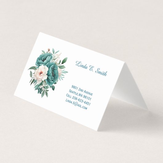 Carte de visite pliée florale (Devant)