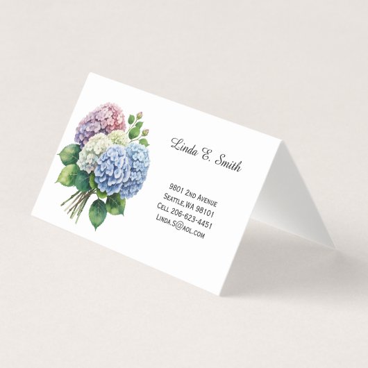 Carte de visite pliée florale (Devant)