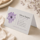 Carte de visite pliée grise luxe