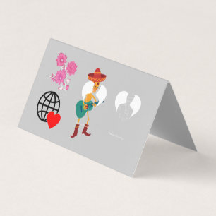 Carte de visite pliée grise luxe