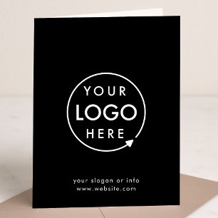 Carte de visite pliée Logo Noir 13x19 cm Invitat