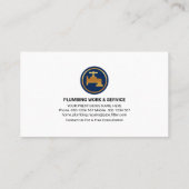 Carte De Visite Plomber de ligne de tuyau d'eau d'argent (Dos)