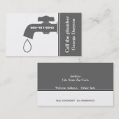 Carte De Visite Plomber gris, robinet blanc captivant la plomberie (Devant / Derrière)