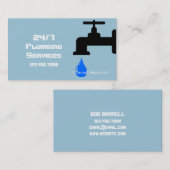 Carte De Visite Plomber Plomber moderne Bleu Flacon Eau (Devant / Derrière)