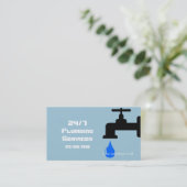 Carte De Visite Plomber Plomber moderne Bleu Flacon Eau (Debout devant)