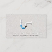 Carte De Visite Plomber résidentiel | Pièces bloquées (Dos)