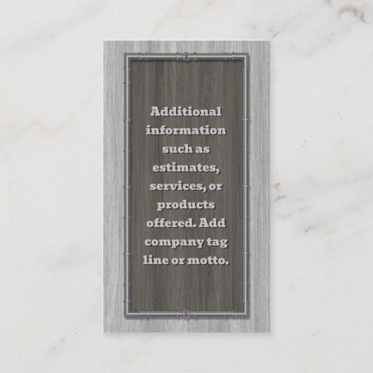 Carte De Visite Plomberie (Dos)