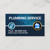 Carte De Visite Plomberie à goutte d'eau (Devant)