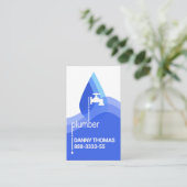 Carte De Visite Plomberie à goutte d'eau Blue Waves (Debout devant)