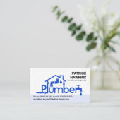 Carte De Visite Plomberie bleu créative Piping Home (Debout devant)