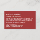 Carte De Visite Plomberie Classique, Plomber, Plomberie (Dos)