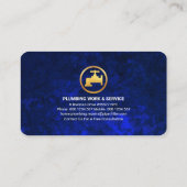 Carte De Visite Plomberie de ligne de conduites d'eau bleue (Dos)