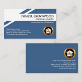 Carte De Visite Plomberie de plomberie dorée à couche géométrique  (Devant / Derrière)