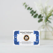 Carte De Visite Plomberie de tuyauterie bleue créative (Debout devant)