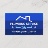 Carte De Visite Plomberie des couches d'eau bleu (Devant)