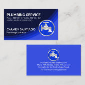 Carte De Visite Plomberie des couches d'eau bleues (Devant / Derrière)