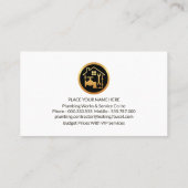 Carte De Visite Plomberie d'or Icônes de chauffage Plomber (Dos)