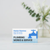 Carte De Visite Plomberie Verticale Blue Water Lines (Debout devant)