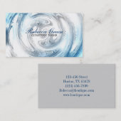Carte De Visite plombier bleu d'ondulation d'aqua abstrait moderne (Devant / Derrière)