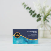 Carte De Visite Plombier clair calmant de vague (Debout devant)