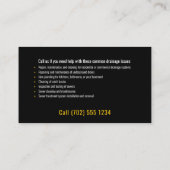 Carte De Visite plombier principal | Handy Man (Dos)