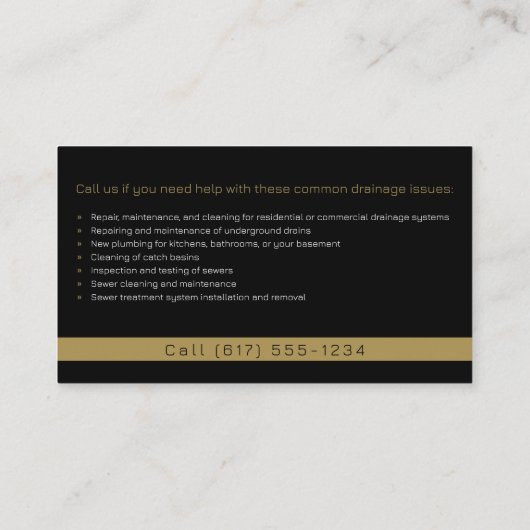 Carte De Visite plombier principal | Handy Man (Dos)