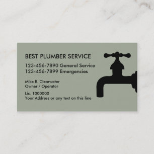 Carte De Visite Plombier Simple