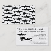 Carte De Visite Plongée à l'air de requin noir/charte élégantes de (Devant / Derrière)