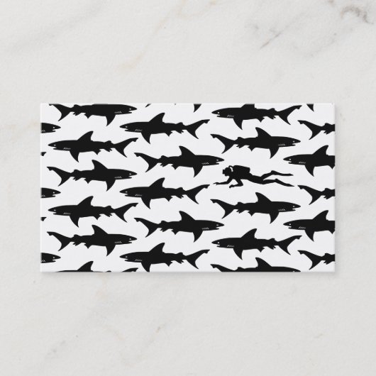 Carte De Visite Plongée à l'air de requin noir/charte élégantes de (Devant)