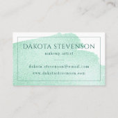 Carte De Visite Plongée de vert | Aquarelle moderne Emerald Jade (Dos)