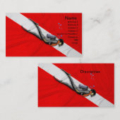 Carte De Visite Plongeur et drapeau de piqué (Devant / Derrière)