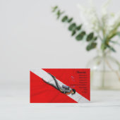 Carte De Visite Plongeur et drapeau de piqué (Debout devant)