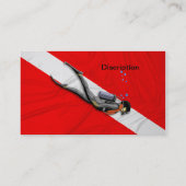 Carte De Visite Plongeur et drapeau de piqué (Dos)