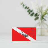 Carte De Visite Plongeur et drapeau de piqué (Debout devant)