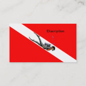 Carte De Visite Plongeur et drapeau de piqué (Dos)