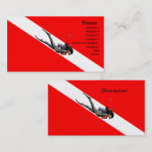 Carte De Visite Plongeur et drapeau de piqué (Devant / Derrière)